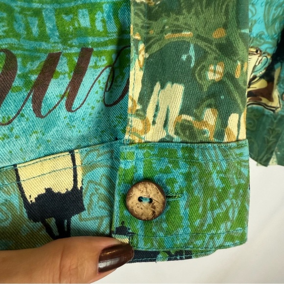 Jane Ashley Casual Lifestyle
Women's Turquoise & Yellow Rome
Theme Jacket Sz:1X - Picture 5 of 13